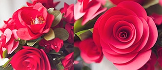 Rosas de papel en espiral
